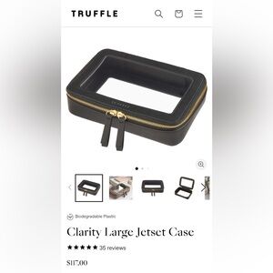 NWT! TRUFFLE Company Clarity Large Jetset Case Black
